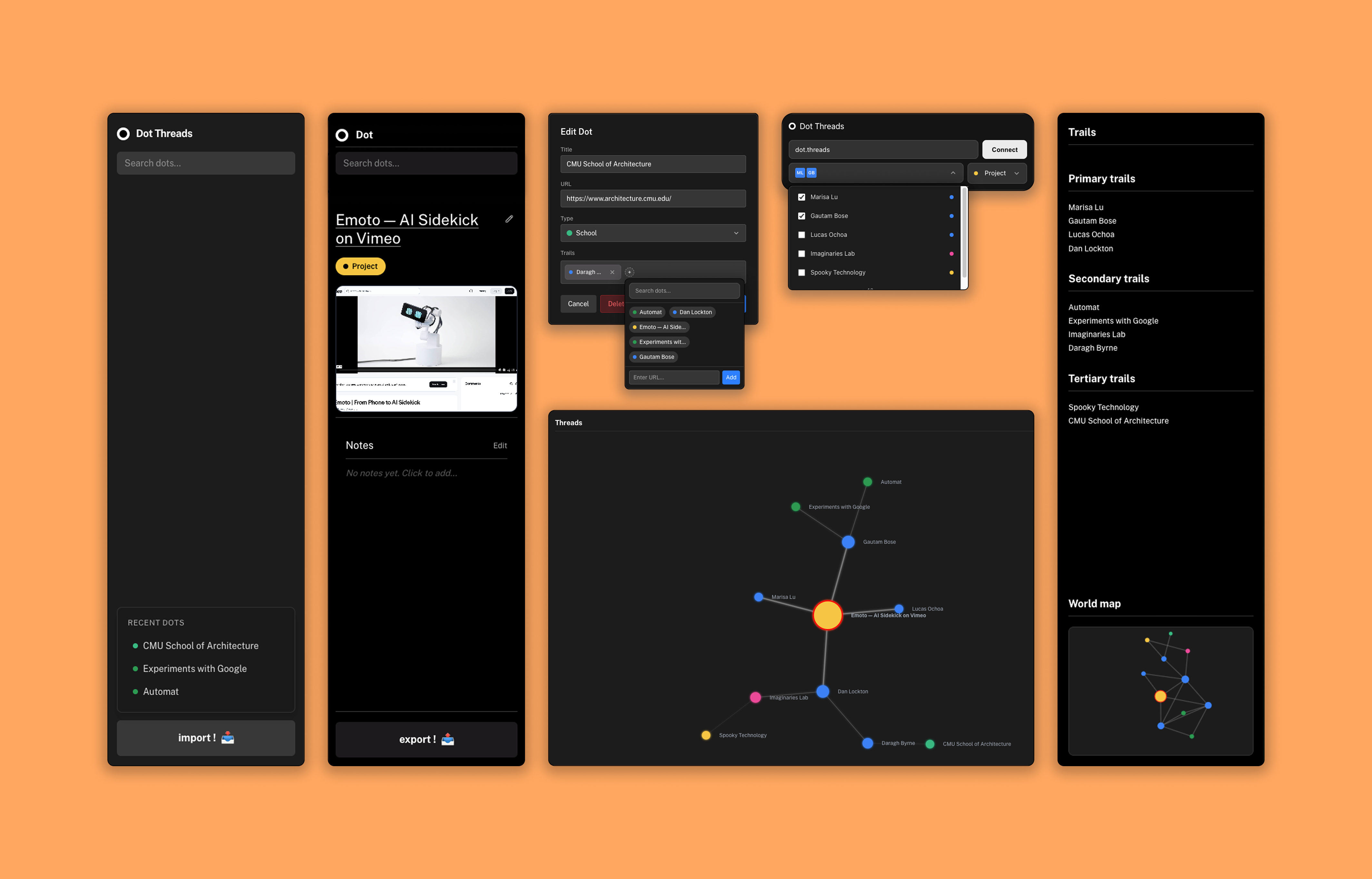 Core components of the Dot Threads interface